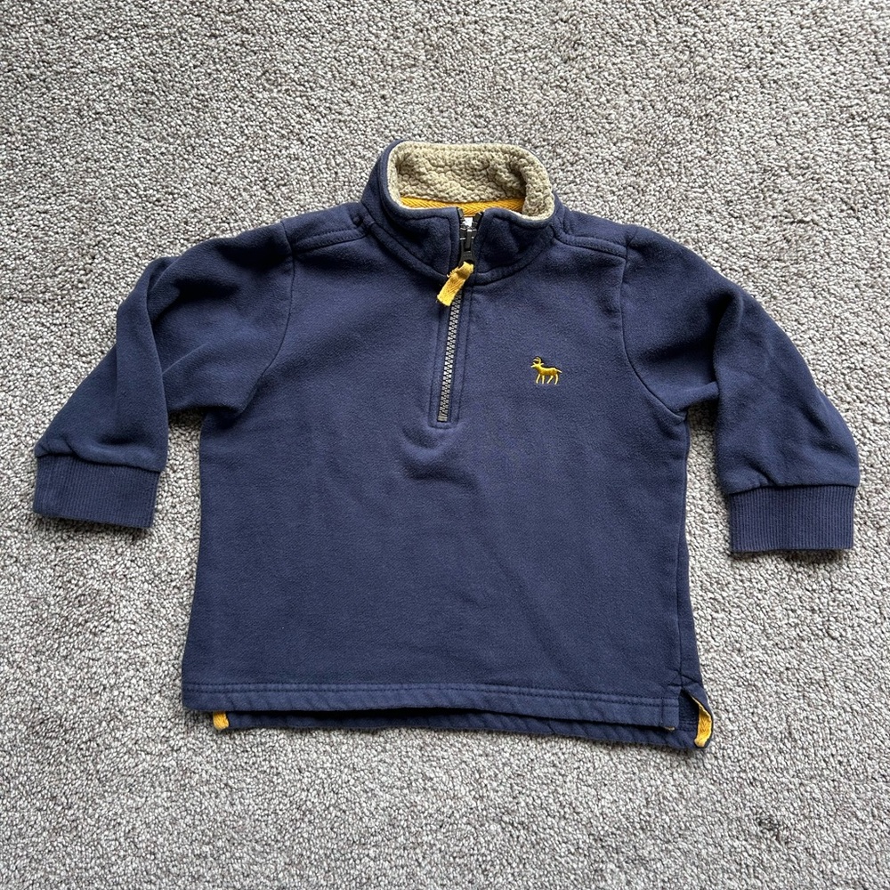 Carter's Blue and Yellow Quarter-Zip Hoodie